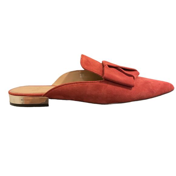 Linea Paolo Anya Bow Mule Flat - Red Suede - Women's Size 9.5 - Picture 1 of 4